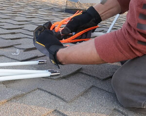 DIY Chimney cleaning assembling chimney cleaning brush