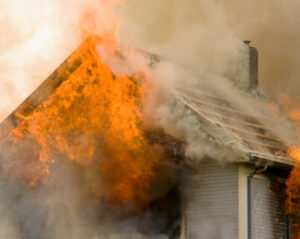 chimney fire caused by dirty chimney
