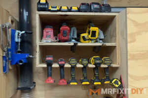 cordless power tool storage shelf