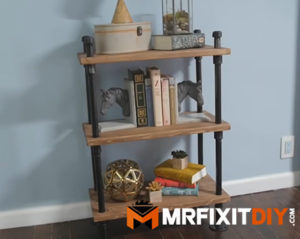 industrial black pipe bookshelf tutorial