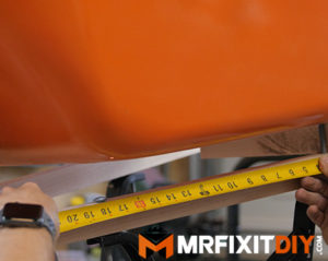 tape measure measuring wheelbarrow