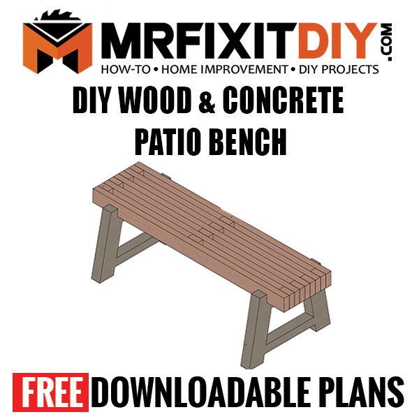 FREE DIY Wood & Concrete Patio Bench