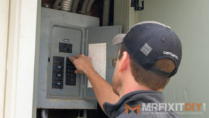 power off breaker camera motion light install