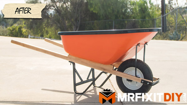 finished wheelbarrow restoration